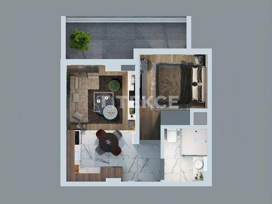 1-Bedroom Apartments in an Investment Project in Antalya Aksu