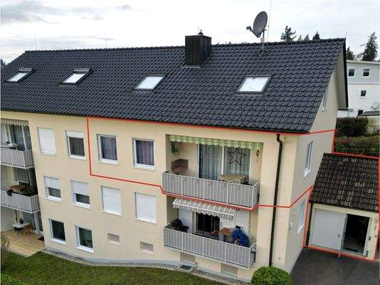 Laufaufnahme Wohnung + Garage eingezeichnet