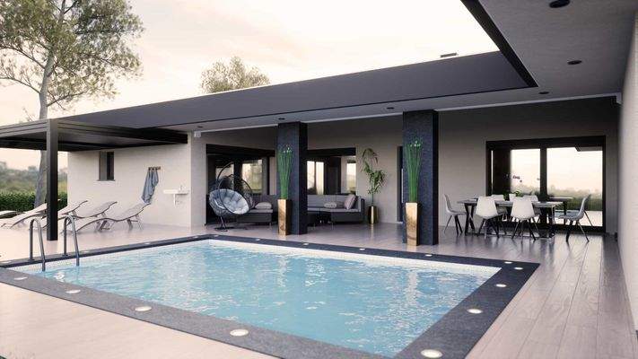 neue luxuriöse Villa auf einer Etage in Lignano Riviera