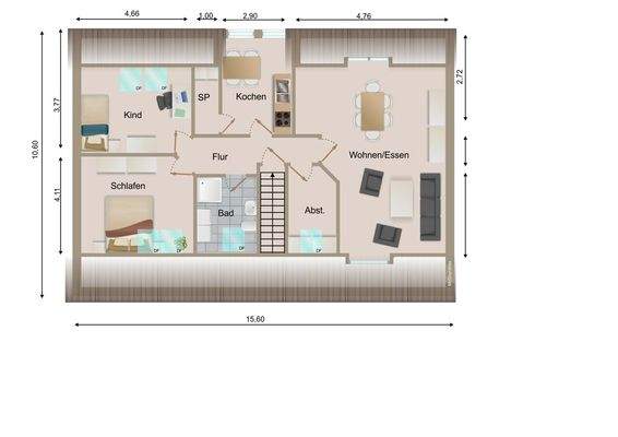 Grundriss Dachgeschoss Whg. 13