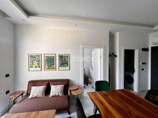 Furnished Apartment in A Complex with Pool in Alanya Avsallar