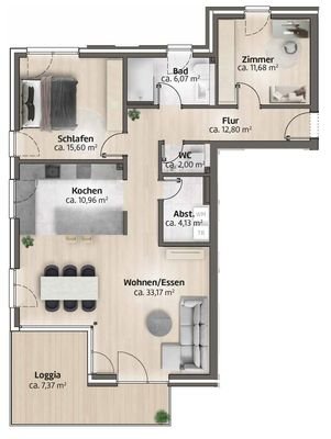 Grundriss Wohnung 6
