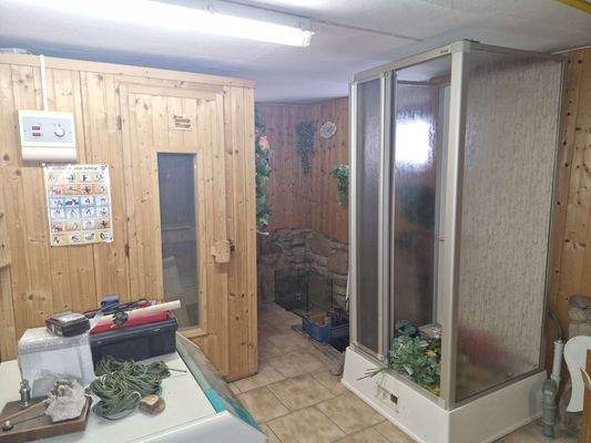 Sauna und Dusche