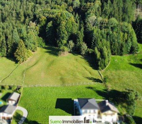 Drohnenfoto Baugrund Wiese - Wald