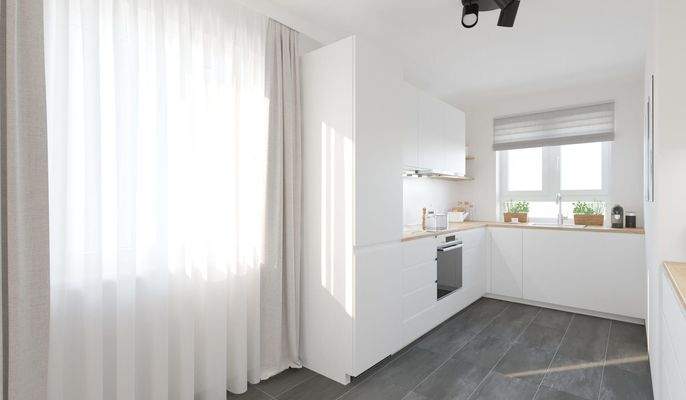 Visualisierung der Küche im Doppelhaus