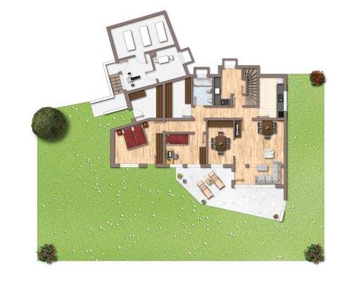 Grundriss-Skizze Garten-Unter-Geschoss