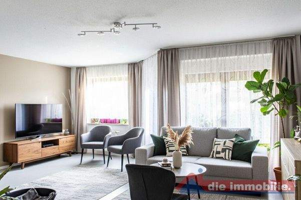 Wohnzimmer - mit KI möbliert