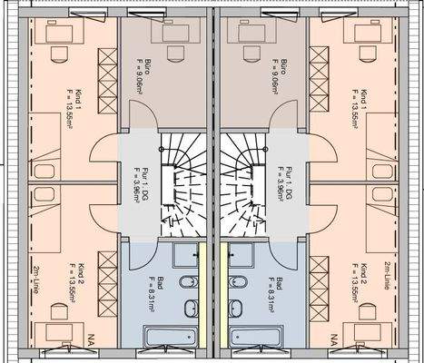 Dachgeschoss 1 Ausbau Variante Haus G