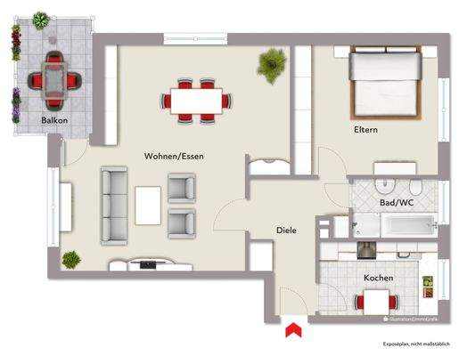 2 ZKB im I. OG ca. 82 m² Wohnfläche