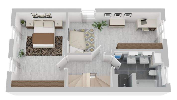 Obergeschoss - unverbindliche Illustration 