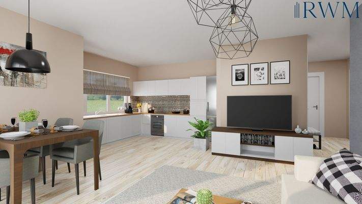 Visualisierung Küche, Wohn- & Essbereich