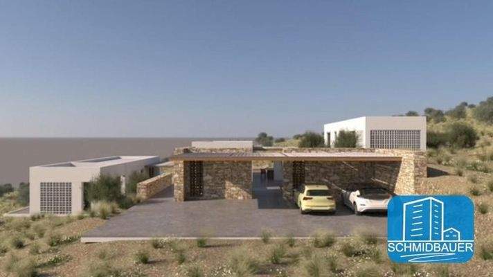 Kreta, Pitsidia: Grundstück mit Baugenehmigung für drei Luxusvillen zu verkaufen