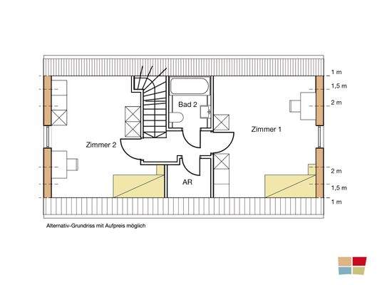 Dachgeschoss Alternativ-Grundriss Typ 1