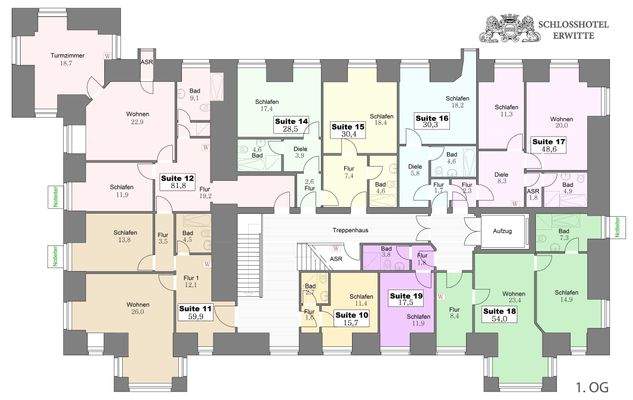 Schloss Erwitte Grundriss 1.OG
