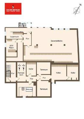 geräumige Gewerbefläche im belichteten Untergescho