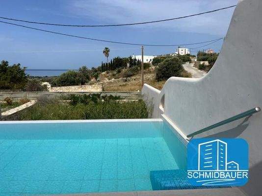 Kreta, Pitsidia: Villa mit Blick auf den Strand von Komos zu verkaufen