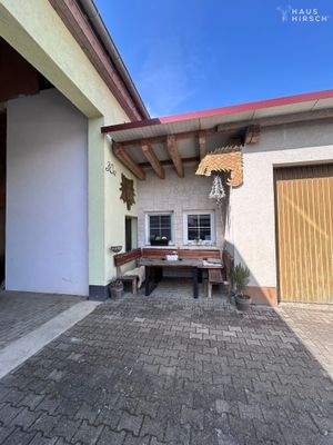 gemütlich, Sitzecke vor d Haus