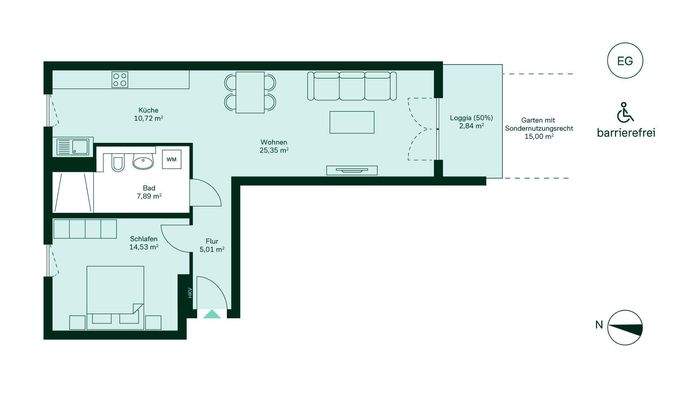 Grundriss der Eigentumswohnung WE155.