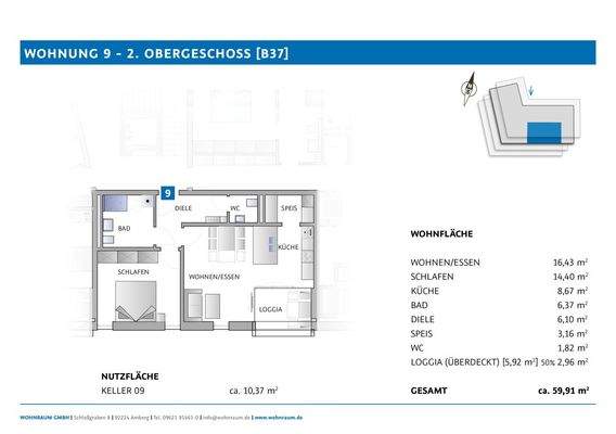 Grundriss - Wohnung 9 [B37]