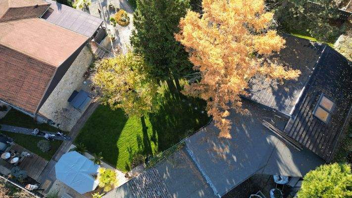 Draufsicht Haus und Rohbau