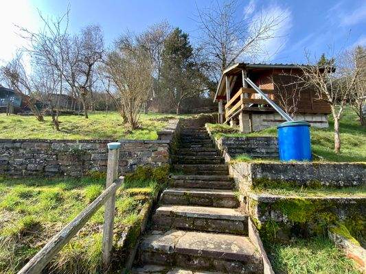 Gartenbereich mit Gartenhaus