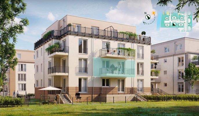 Ihre Wohnung markiert in der Außenansicht