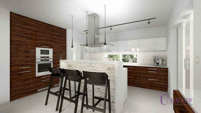 Aurelianus Innenansicht Küche mit Logo