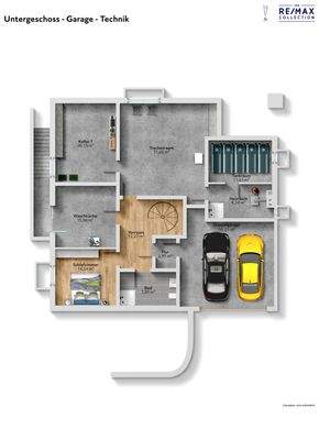 Grundriss Untergeschoss mit Doppelgarage
