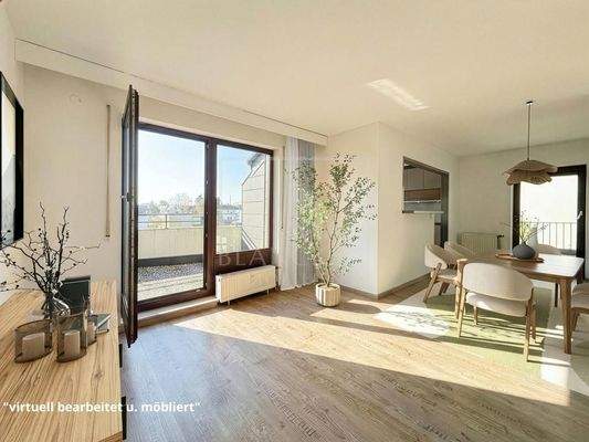 Wohnküche, virtuell bearbeitet