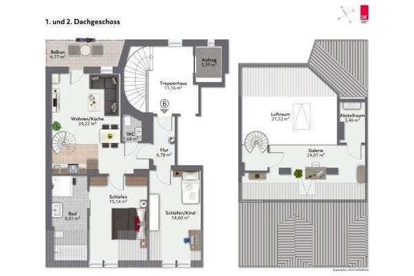 Grundriss Maisonette Nr 06