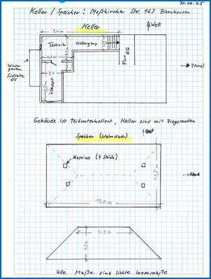 Grundriss Keller, Speicher