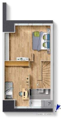 Grundriss Obergeschoss - Möblierungsvorschlag