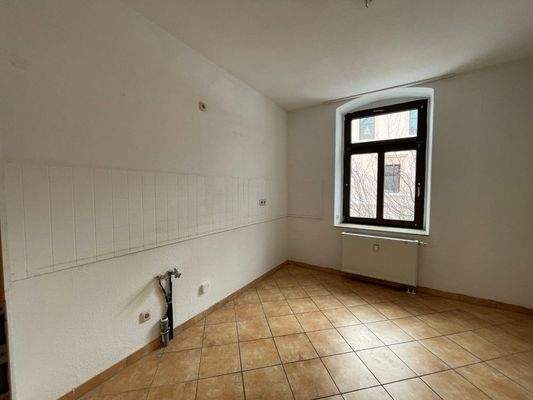 Küche mit Fliesenspiegel