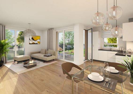 Innen - großzügiger Wohn / Essberreich