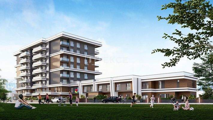 Apartments in a Complex with a Pool in İzmir Karşıyaka