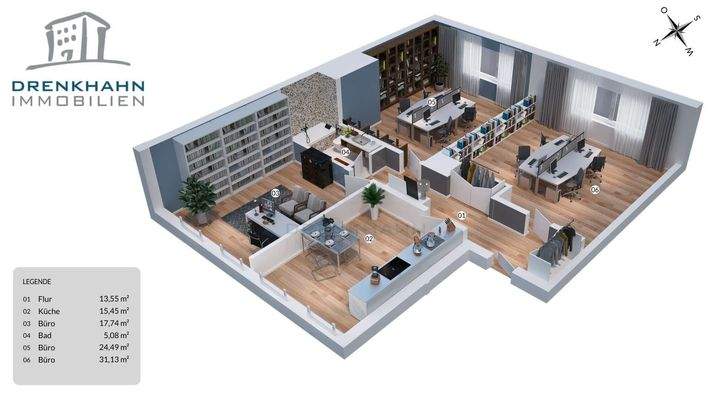 3D Grundriss 2.OG rechts GE