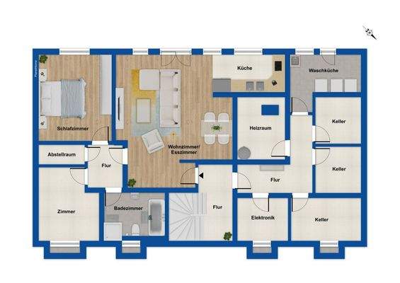 Grundriss Souterrain WE 1