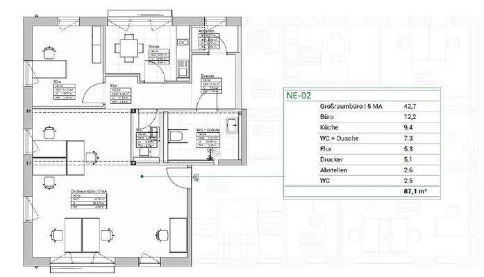Grundriss mit Flächenberechnung