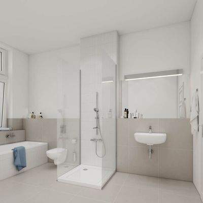 Wannenbad mit Dusche