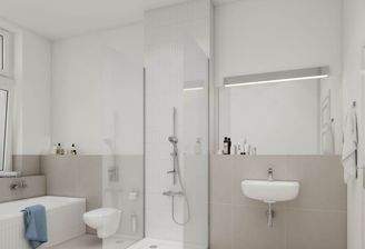 Wannenbad mit Dusche