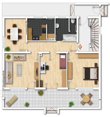 Grundriss EG (nicht maßstabsgetreu - kann vom Original abweichen)