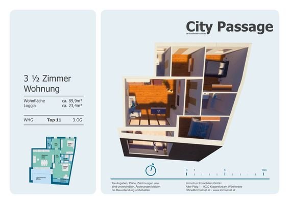 Plan Wohnung Top 11 - 3.OG 3D