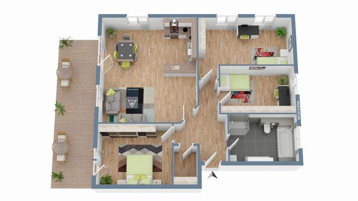 unverbindlicher Grundriss EG Wohnung 1