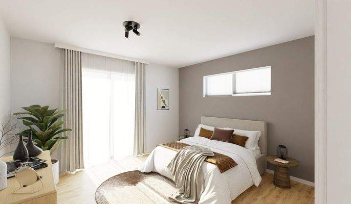 Helles und komfortables Schlafzimmer