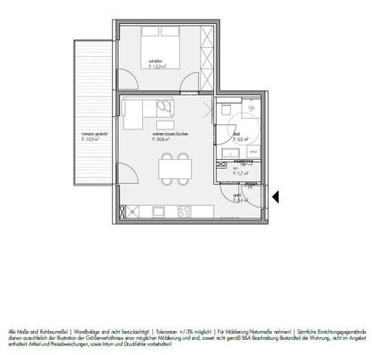 Grundrissplan Top 06 im 2. OG