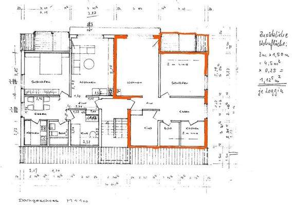 Grundriss markiert DG - WE 6