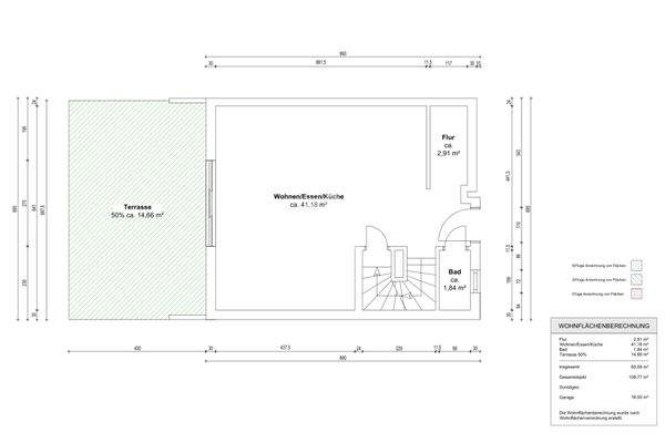 Bemaßter Grundriss Erdgeschoss