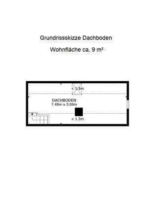 Grundrissskizze Dachboden