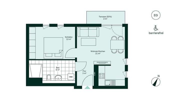 Barrierefreier und komfortabler Grundriss