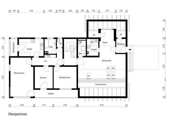 Grundriss Obergeschoss u Studio
